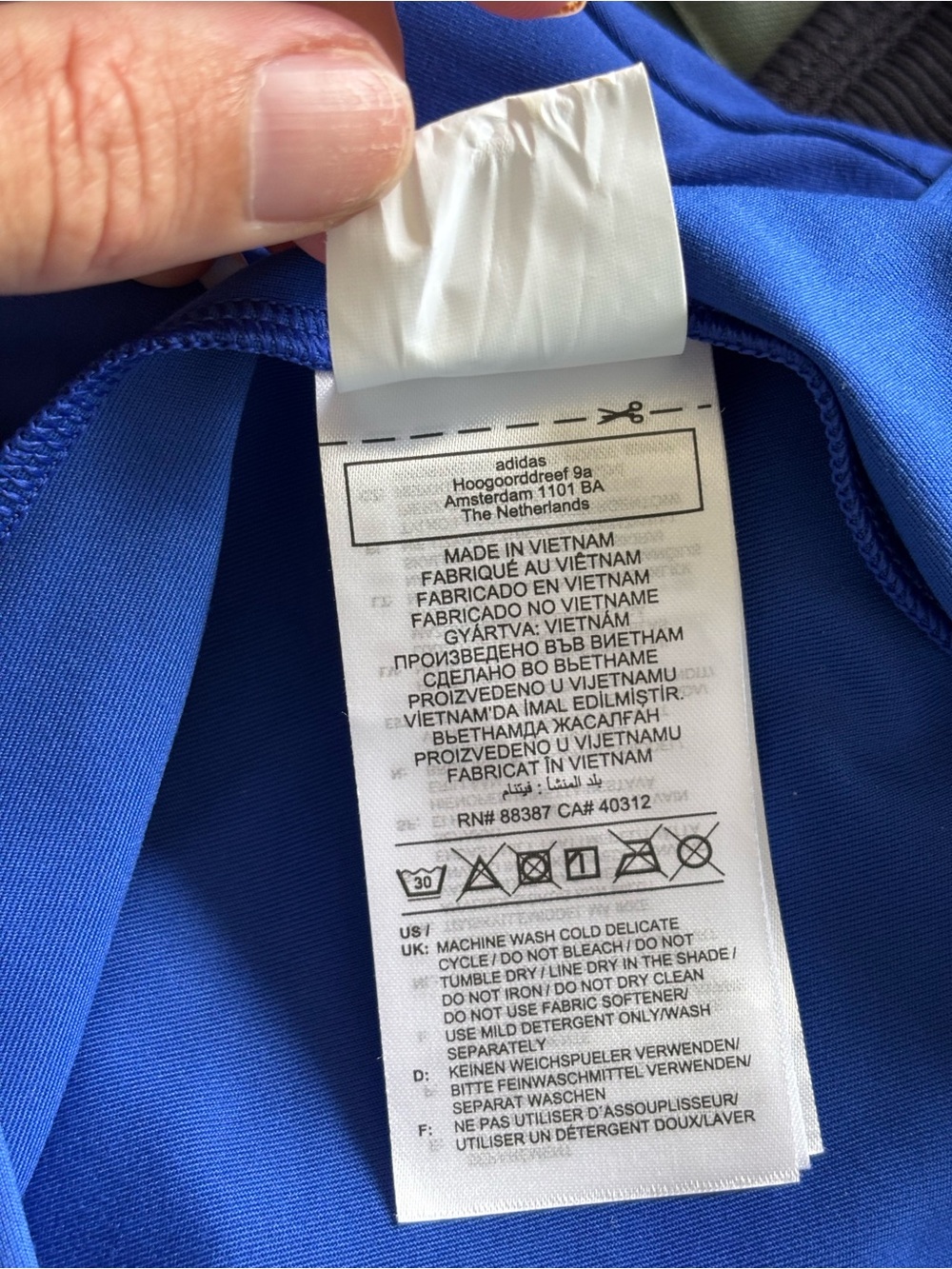 adidas Blue High Neck Workout Tank Top built in Bra Athletic Athleisure Small - Picture 6 of 6